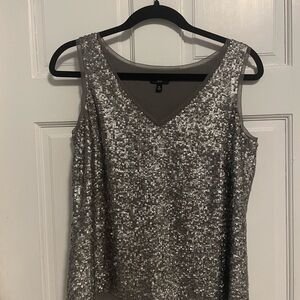 Talbots Silver Sequin Tank Top